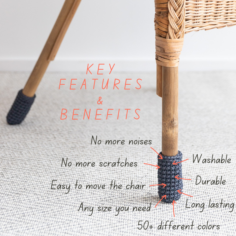 Crochet CHAIR SOCKS | BLACK