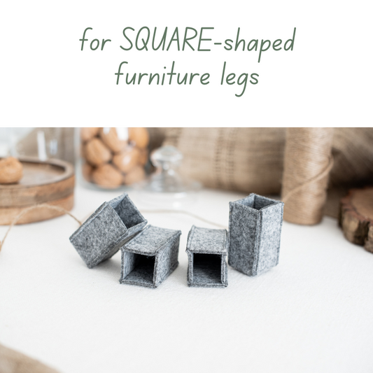 Felt CHAIR SOCKS | for SQUARE-shaped FURNITURE LEGS