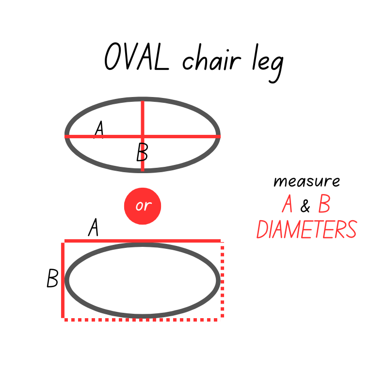 Felt CHAIR SOCKS | CUSTOM SIZE for OVAL-shaped FURNITURE LEGS