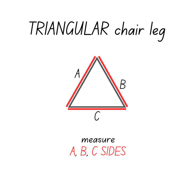 Felt CHAIR SOCKS | for TRIANGULAR-shaped FURNITURE LEGS
