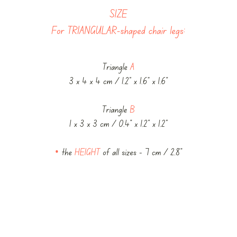 Felt CHAIR SOCKS | for TRIANGULAR-shaped FURNITURE LEGS